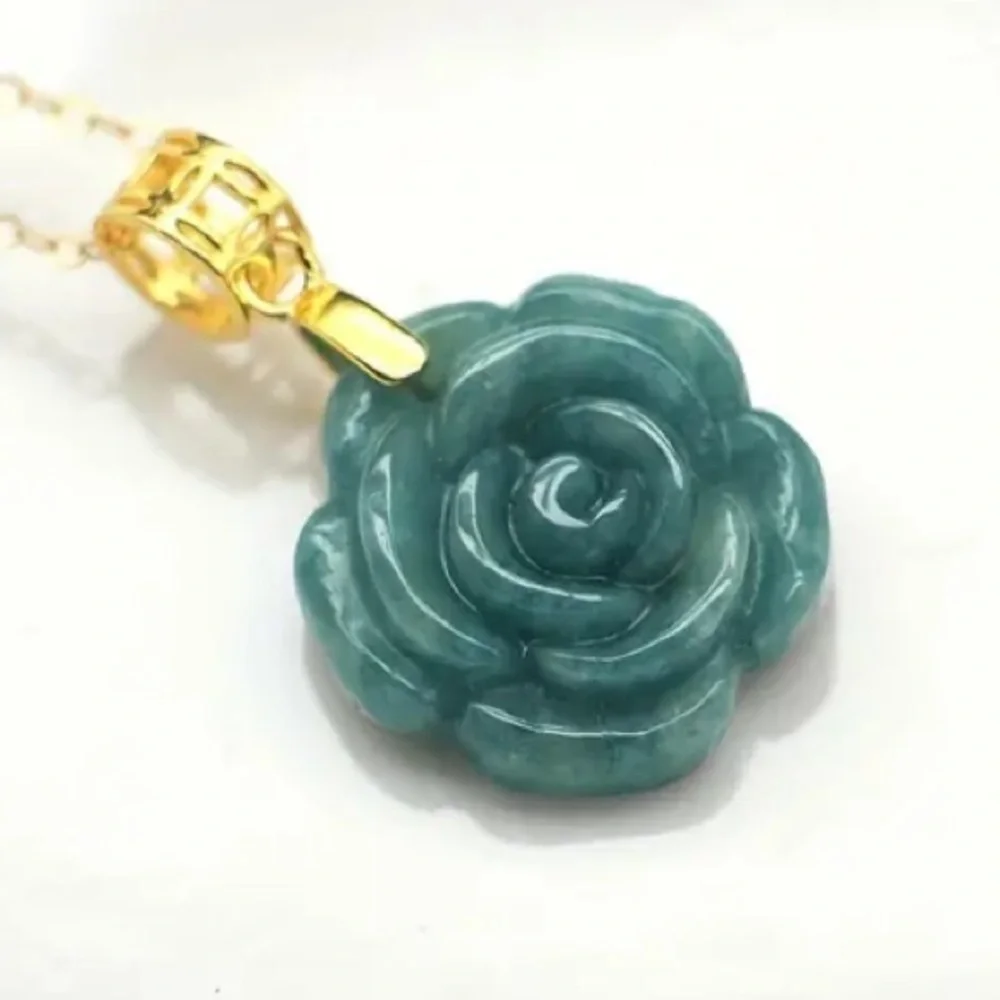 Exquisite Natural Jade 925 Sterling Silver Necklace